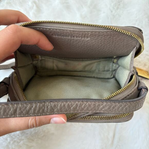 G.I.L.I. Brown Leather Micro Crossbody Purse - Picture 6 of 16